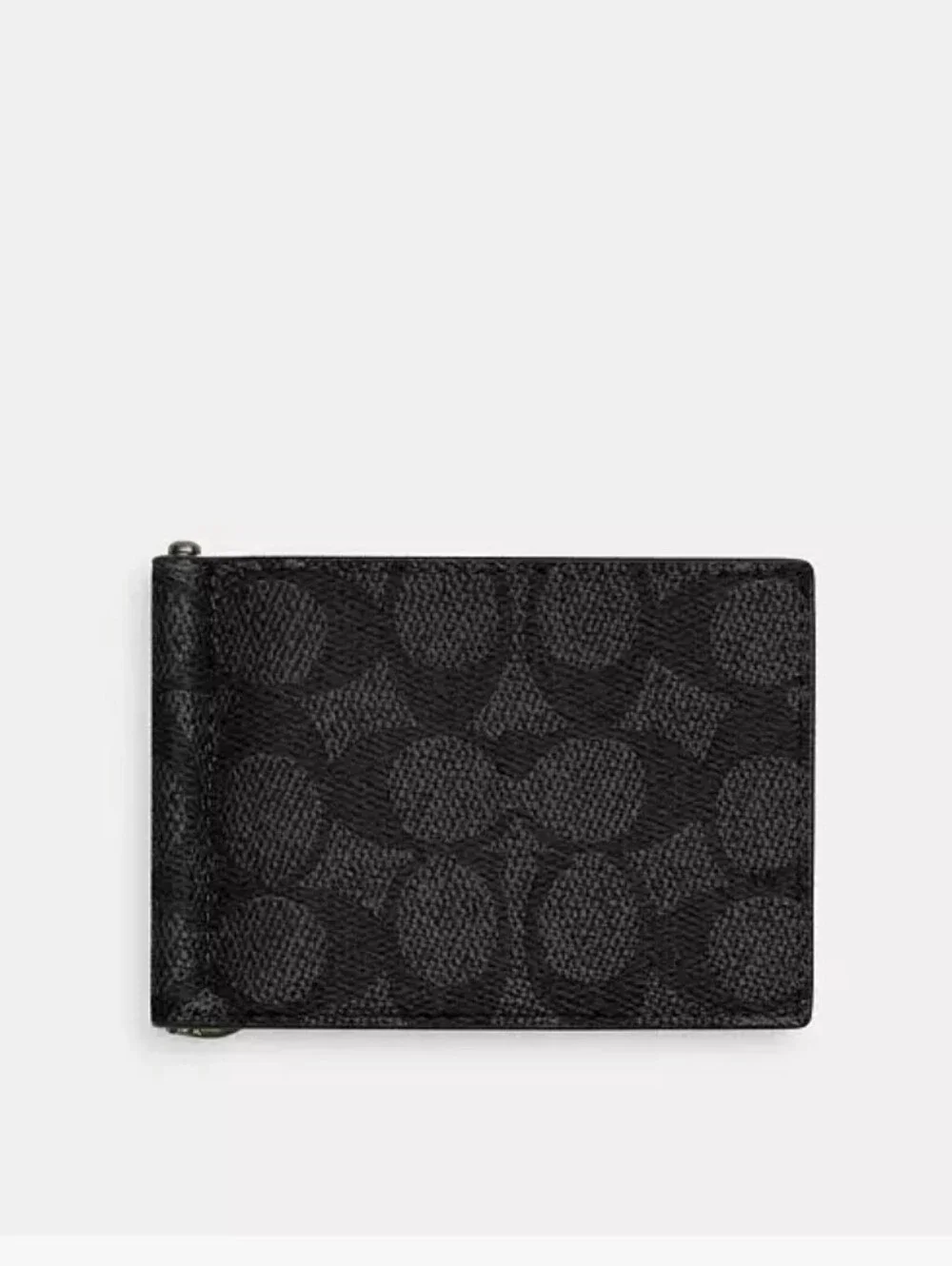 Coach Slim Money Clip Billfold Wallet In Signature Canvas